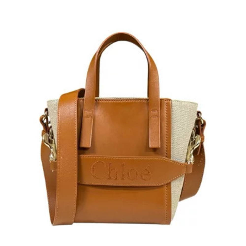 Chloe Sense Tote Shoulder Bag Leather Brown